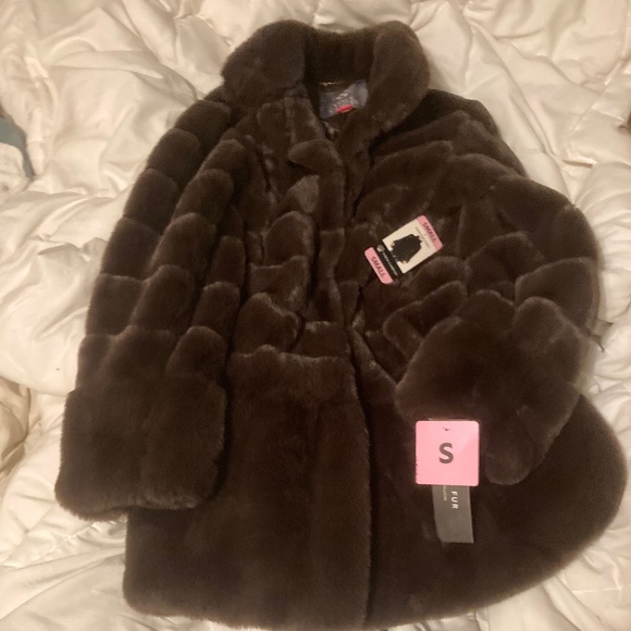 Vince Camuto Jackets & Blazers - vince camuto faux fur coat chocolate brown spring easter